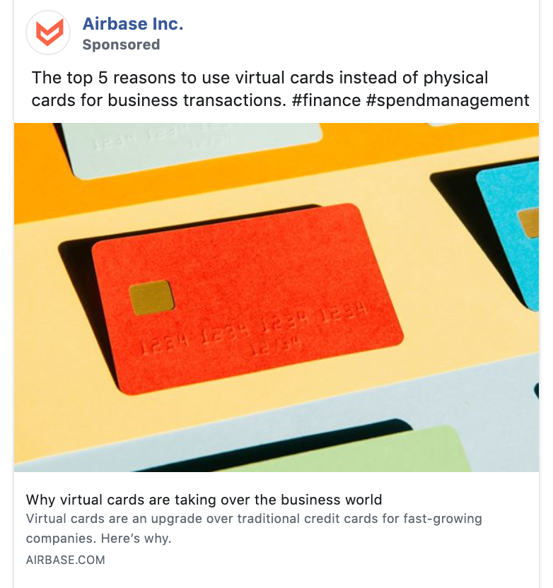 B2B ad on Facebook