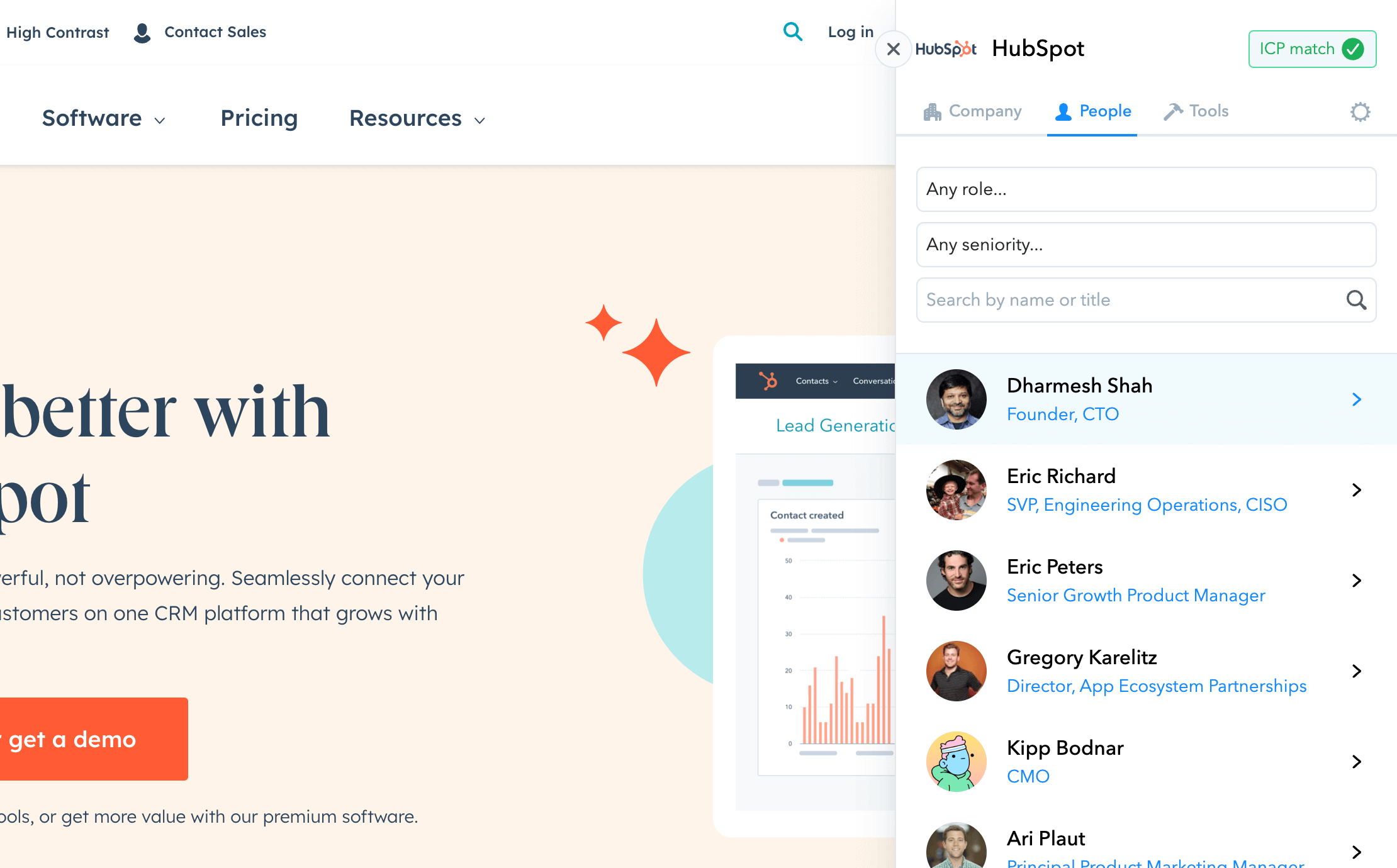 Find prospects as you browse the web with Clearbit Connect